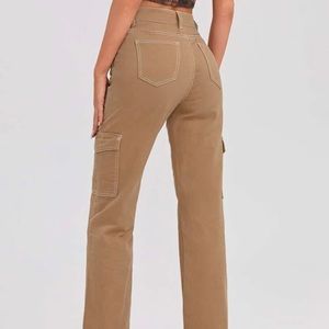 High Waisted Cargo Jeans! Asking $45 OBO!! These fit like a 4 though!